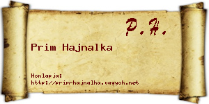 Prim Hajnalka névjegykártya
